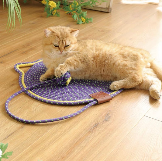 Cat Scratching Mat with Braided Cotton Rope