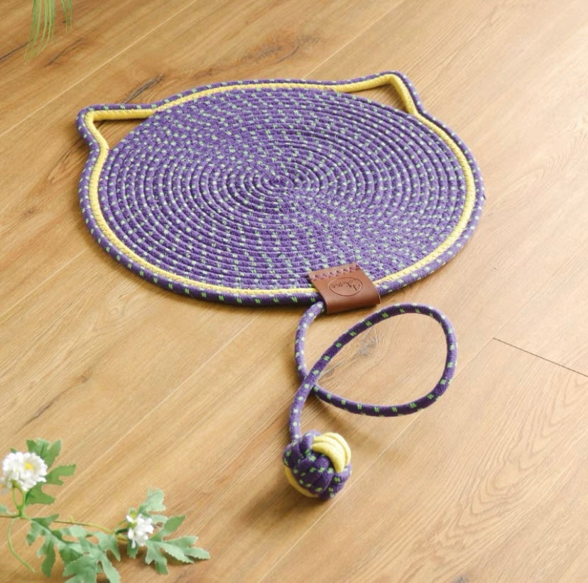 Cat Scratching Mat with Braided Cotton Rope