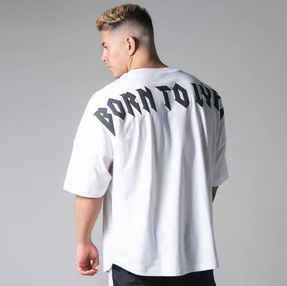 Men's long summer sports t-shirt loose fitness t-shirt