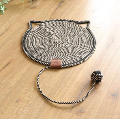 Cat Scratching Mat with Braided Cotton Rope