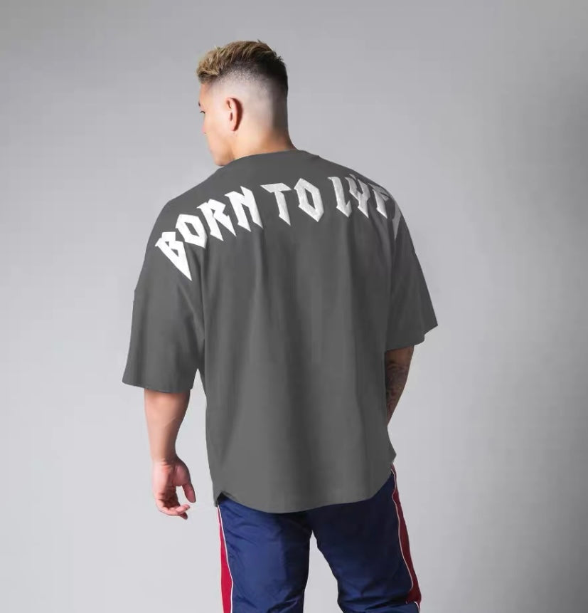 Men's long summer sports t-shirt loose fitness t-shirt